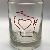 Flags Over WI Home Love Glass 3oz
