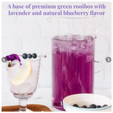 A base of premium green rooibos with lavender and natural blueberry flavor