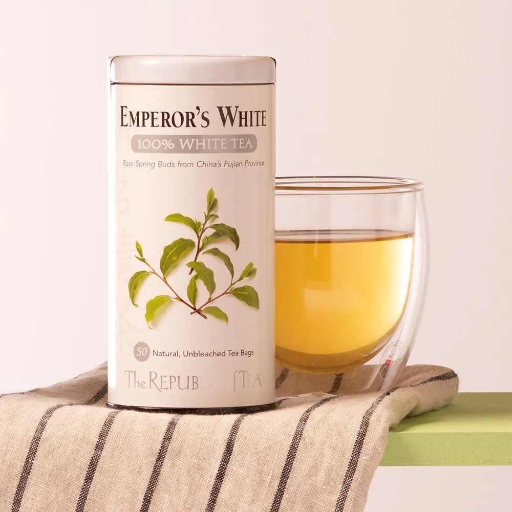 Picture Republic of Tea Emperor's White Tea Can and cup or white tea