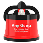 red anysharp knife sharpener on a white background