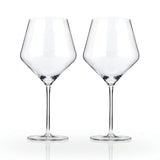 Viski Raye Angled Crystal Burgandy Glasses s/2