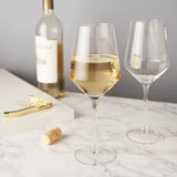 Viski Raye Angled Crystal Chardonnay Glasses s/2