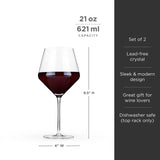 Viski Raye Angled Crystal Burgandy Glasses s/2