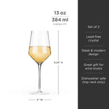 Viski Raye Angled Crystal Chardonnay Glasses s/2
