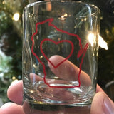 Flags Over WI Home Love Glass 3oz