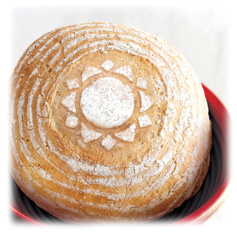 Loaf of embossed bread using the Taliman Bread embosser
