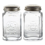 Clear Retro Salt and Pepper