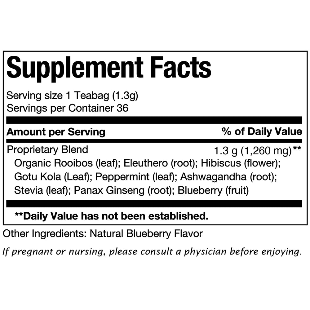 Picture Republic of Tea Get Charged Supplement Facts