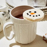 Twos Co Cable Knit Mug w/6 Snowflake Marshmallow Toppers CLR