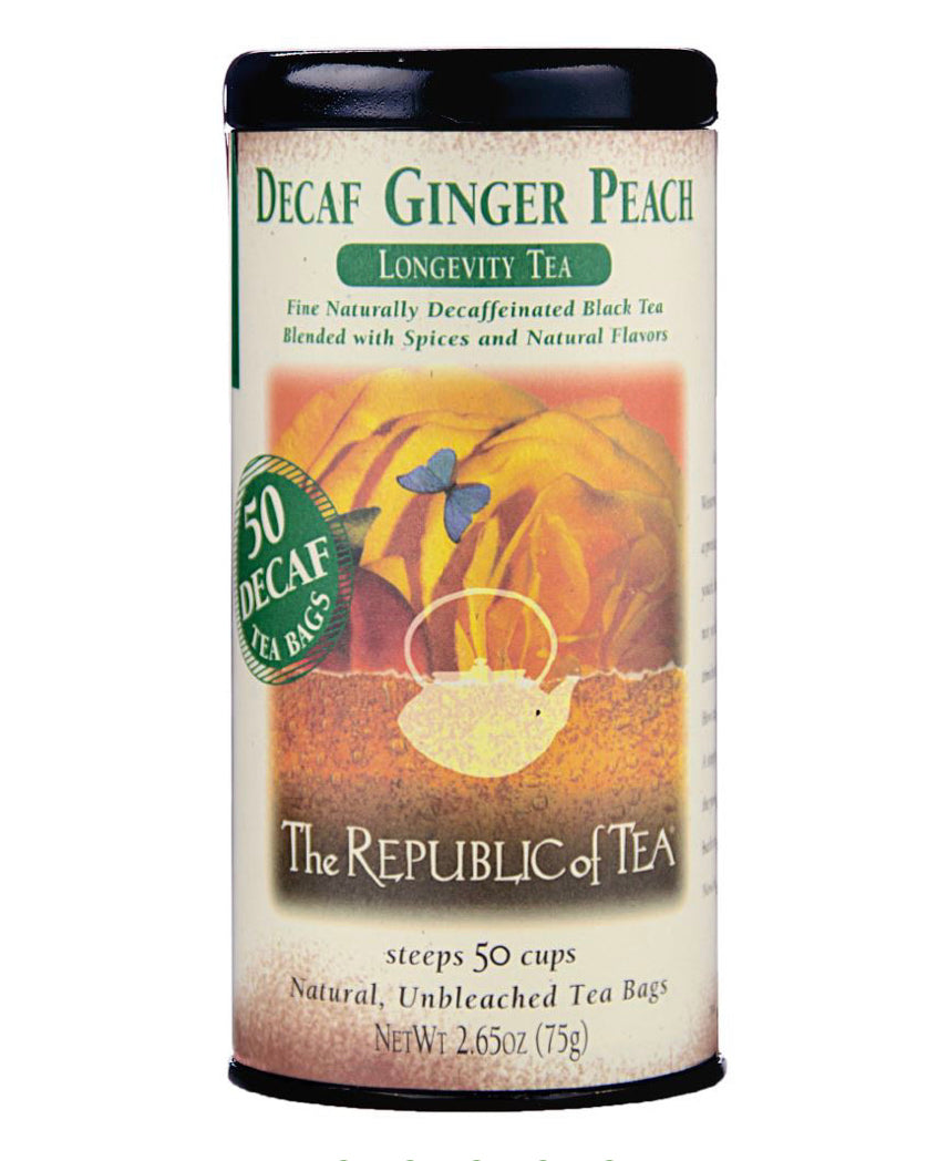 Picture Republic of Tea Decaf Ginger Peach Tea Can