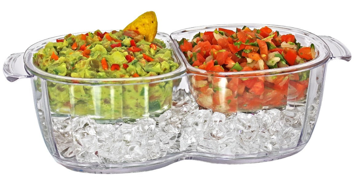 Prodyne Duo Dips on Ice-double sided dip dish