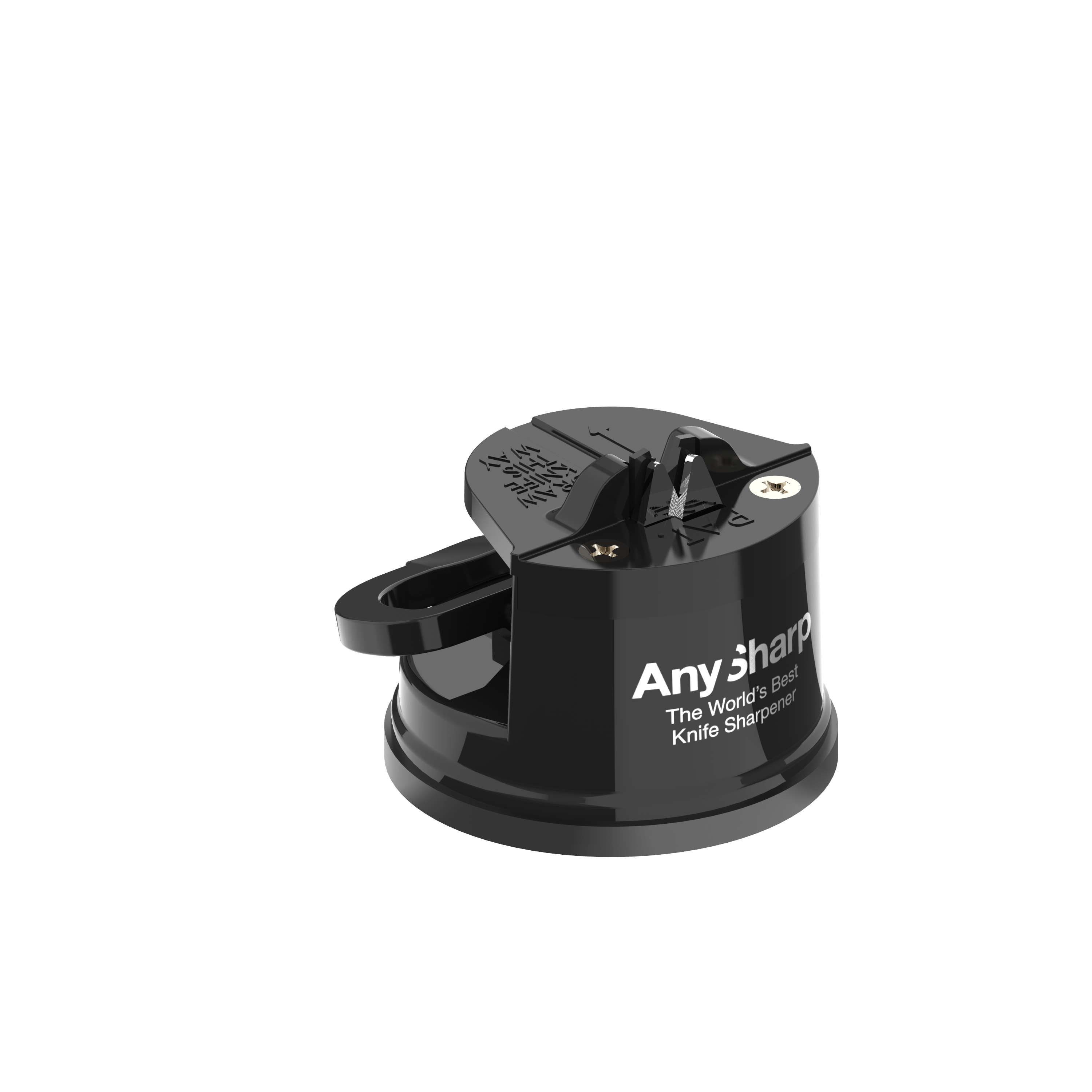 black anysharp knife sharpener on a white background