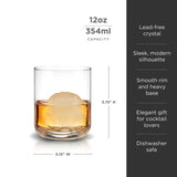 Viski Raye Crystal Lowball Whiskey Tumblers s/2