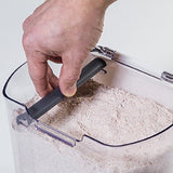 Progressive Flour keeper + with view of magnetic, removable leveler