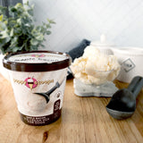 Puppy Cake Scoops Maple Bacon Ice Cream package and bowl of the ice cream