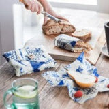 Sandwiches being made and wrapped in Bees Wrap Wildlife Sandwich 2-Pack