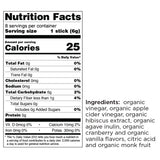 Ingredient label for Apple Cider Cranberry Hibiscus Single Sips