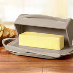 Taupe Butterie Butter Dish with butter in it