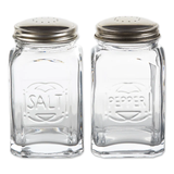 Clear Retro Salt and Pepper