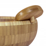 Totally Bamboo Salad Hands showing knob that lets it hang on side of the bowl