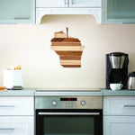 Totally Bamboo Rock & Branch Shiplap Wisconsin Serving Board hanging on the wall.