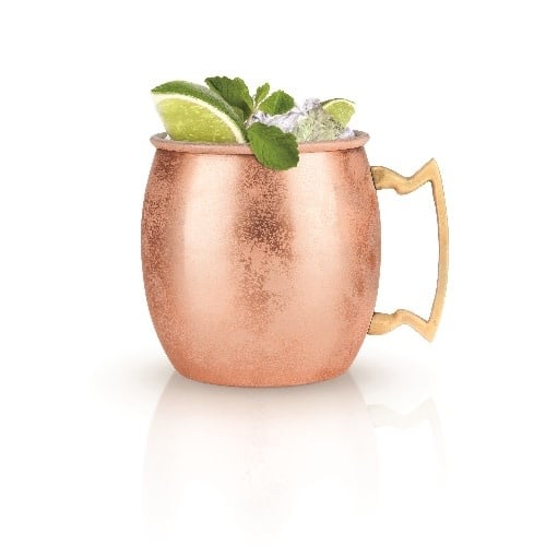 True Copper Cocktail Moscow Mule Mug  with ice and lime and mint