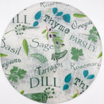 Andreas Jar Opener with the words Thyme Parsely, Oregano, Sage, Basil, Tarragon, Dill, and Rosemary