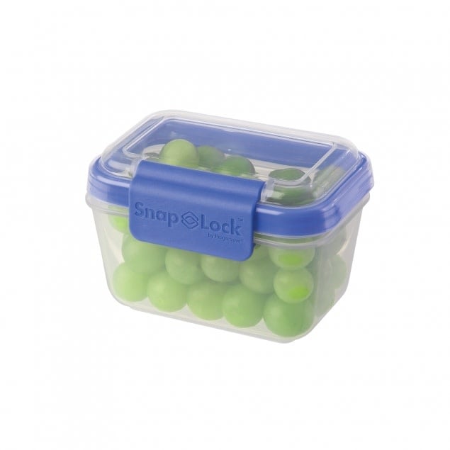 Progressive Snap Lock 2 Cup Container Blue lid with grapes