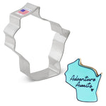 Ann Clark Cookie Cutter State of Wisconsin with cookie in the shape of Wisconsin