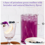 A base of premium green rooibos with  lavender and natural blueberry flavor