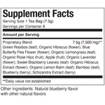 Supplement facts for Republic of Tea Iced Tea Blueberry Lavendar Tea