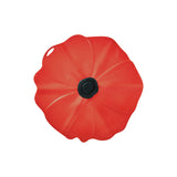 Silicone lid in shape of red poppy