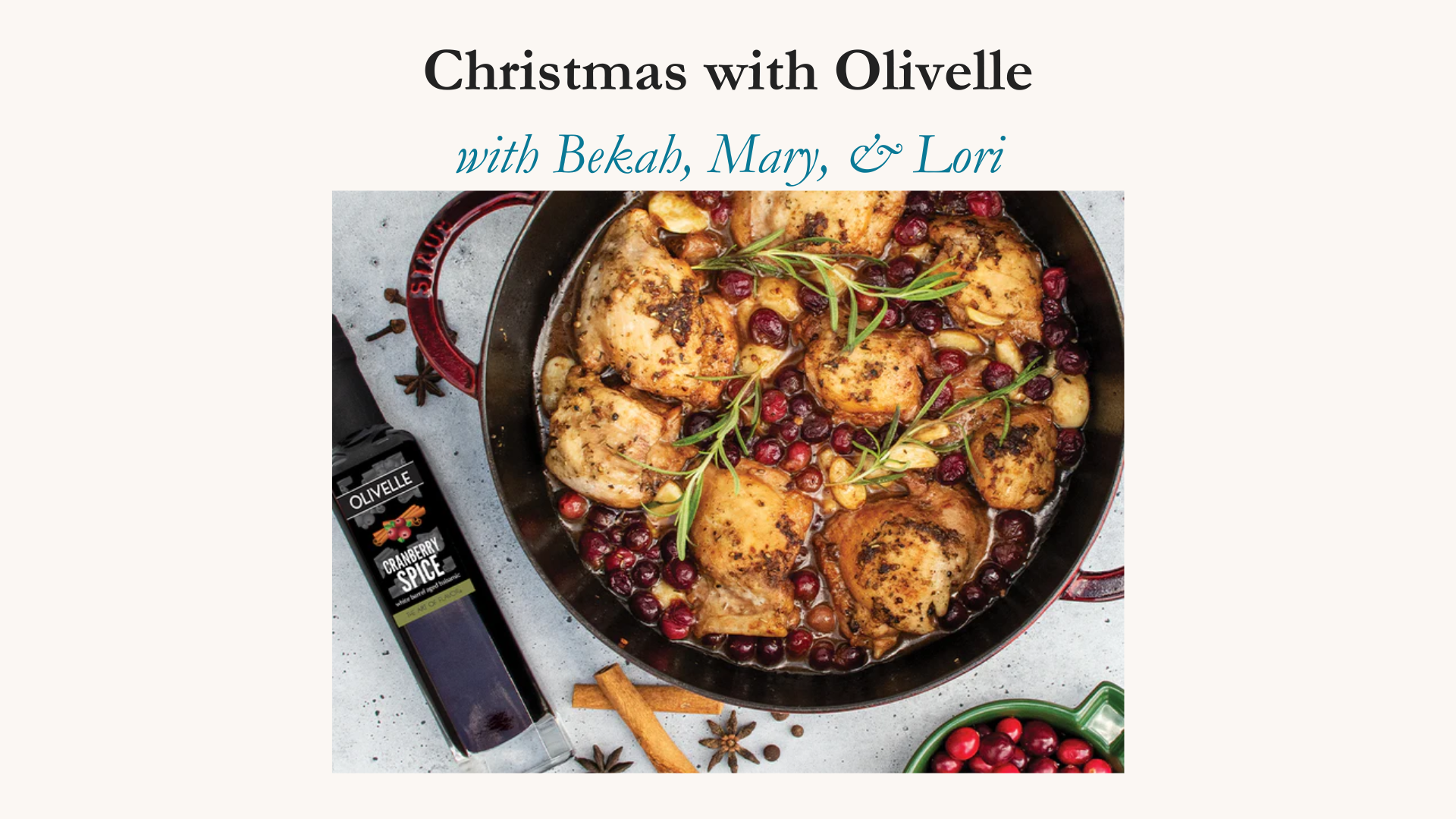 Christmas with Olivelle Dec 12 6-8pm