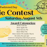 Pie Contest Aug. 9th  - Register with link here