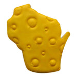 Wisconsin Shaped Cookie with frosting that looks like cheese