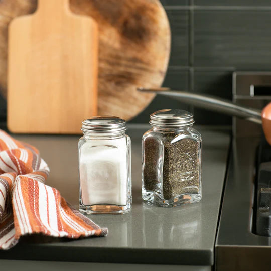 Retro Salt and Pepper set on counter