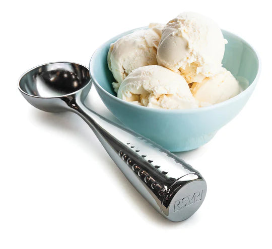 RSVP Vintage Ice Cream Scoop with bowl of ice cream