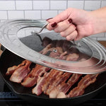 RSVP Universal Small Lid  on frying bacon