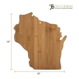 Totally Bamboo WI Cutting Board with measurements