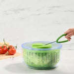 Zyliss Easy Spin Salad Spinner  with easy pull top and salad ingredients in spinner