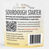 Back of package for Breadtopia Sourdough Starter