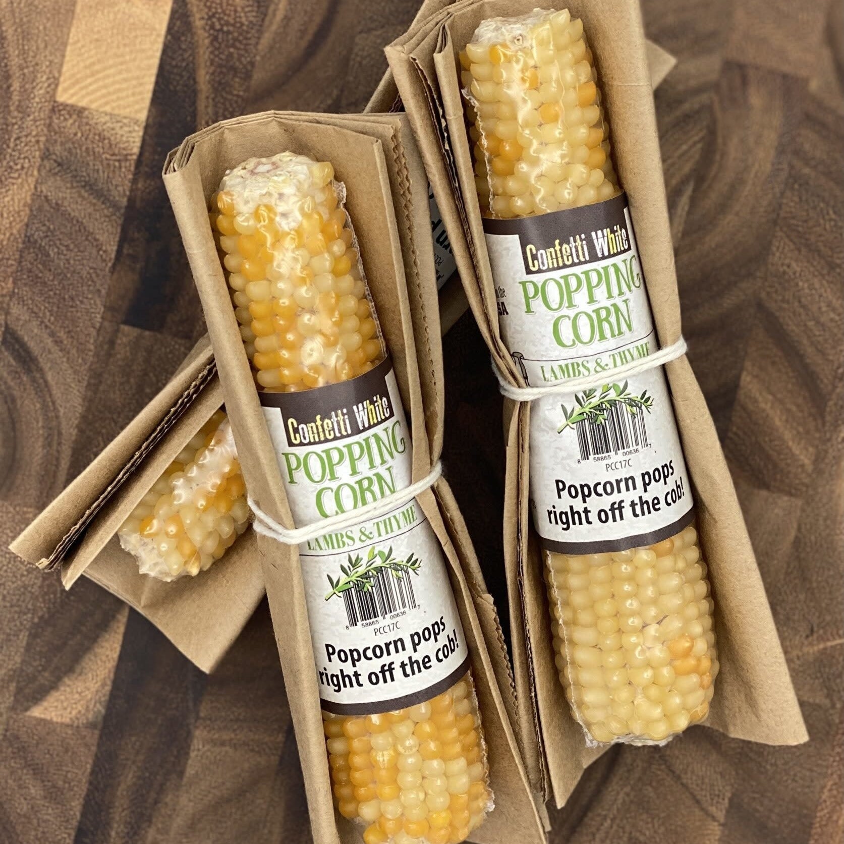 Lambs & Thyme Popping Corn Cob Gift Confetti White