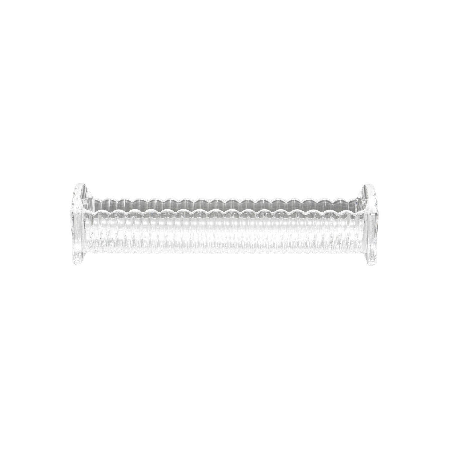 Creative Co-op Pressed Glass Scalloped Cracker Dish