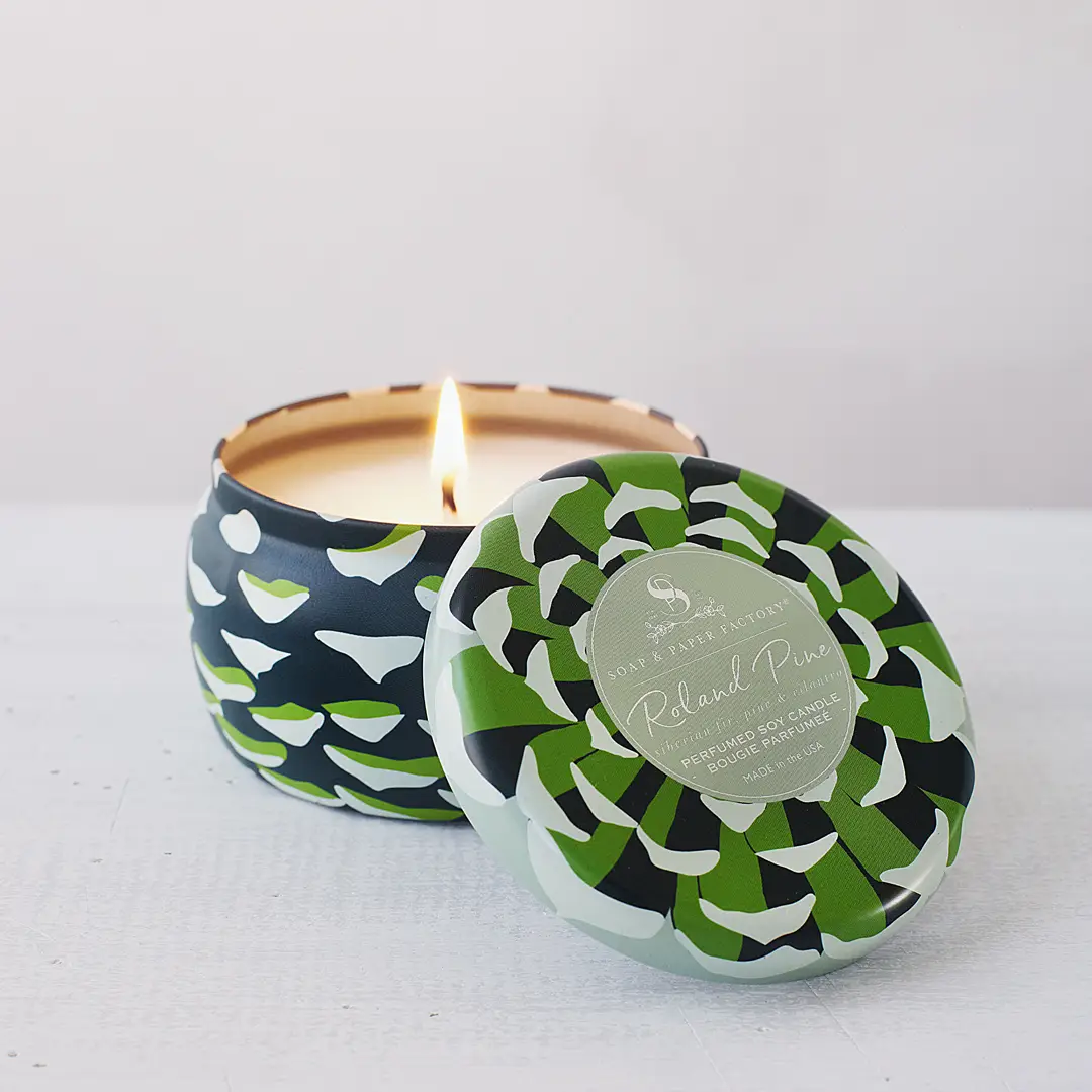 Soap & Paper Roland Pine Large Tin Soy Candle