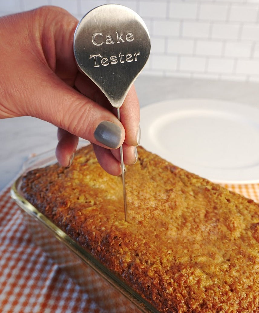 Cake Tester testing a loaf of banana bread