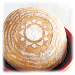 Loaf of embossed bread using the Taliman Bread embosser