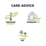 Care Advice- Tempature resistant 40°F to 428° F, Dishwasher safe, Freezer safe