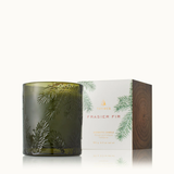 Thymes Frasier Fir Molded Green Glass Candle 6.5oz