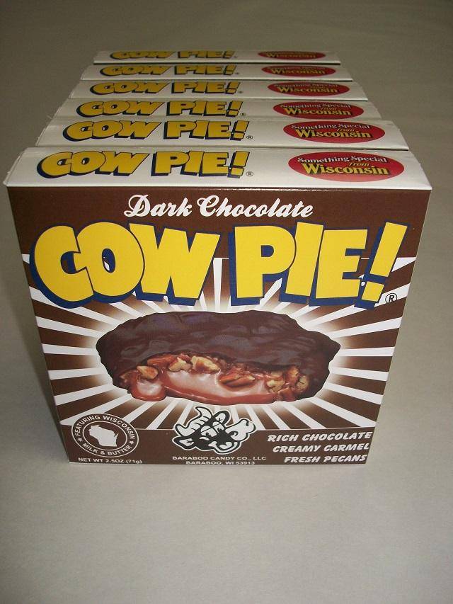 Dark Chocolate Cow Pie from Baraboo Chocolate Factory in it's package
