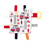 Baby Jack & Co Learning Lovey featuring fire trucks, fireman's helmet, 911,  fire hydrants.